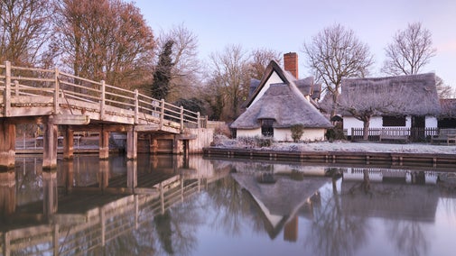 Bridge cottage at Flatford in Winter, Suffolk